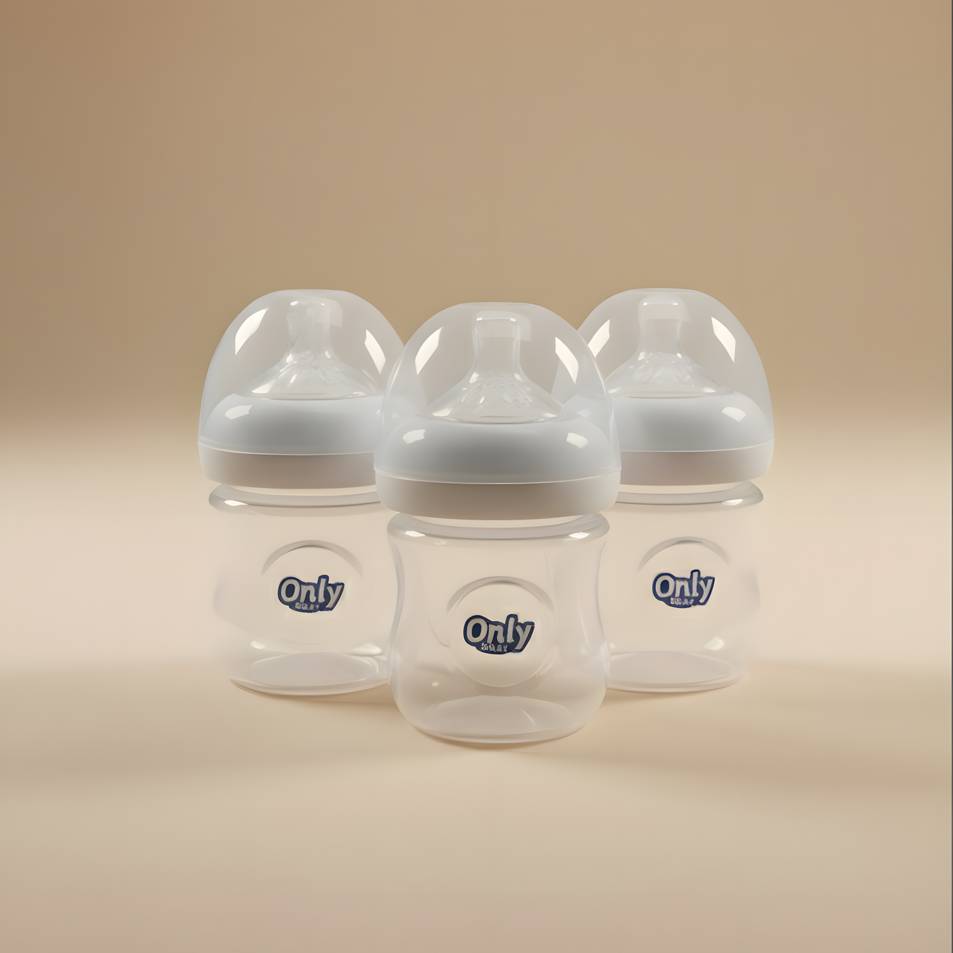 Teteros Only baby x 3 de 4OZ Blanco