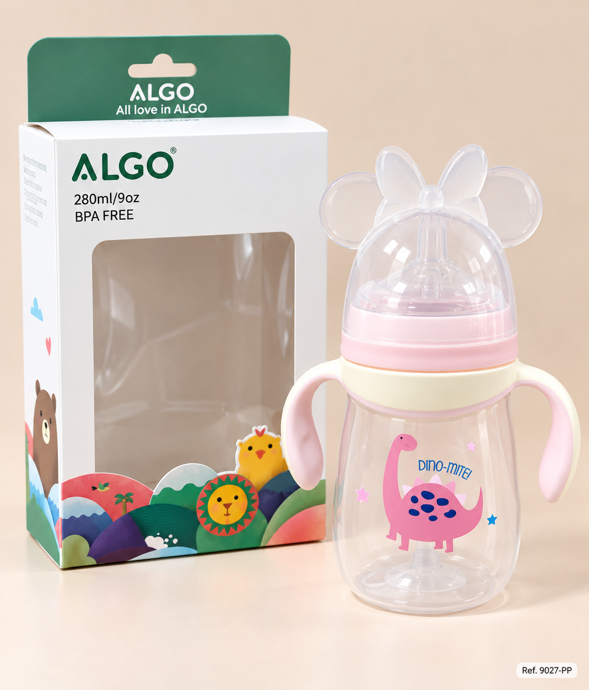 Tetero ALGO con Asas 280 ml (9 oz) Ref. 9027-PP | Mis Angelitos