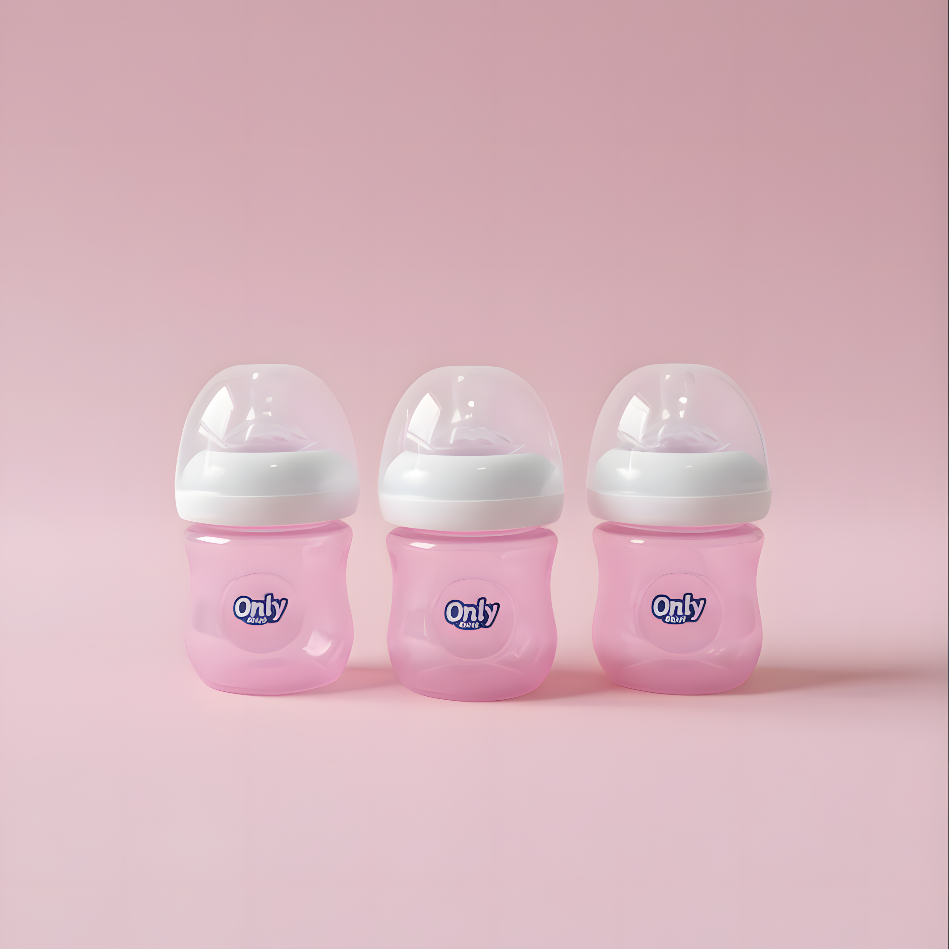 Teteros Only baby x 3 de 4OZ Rosa