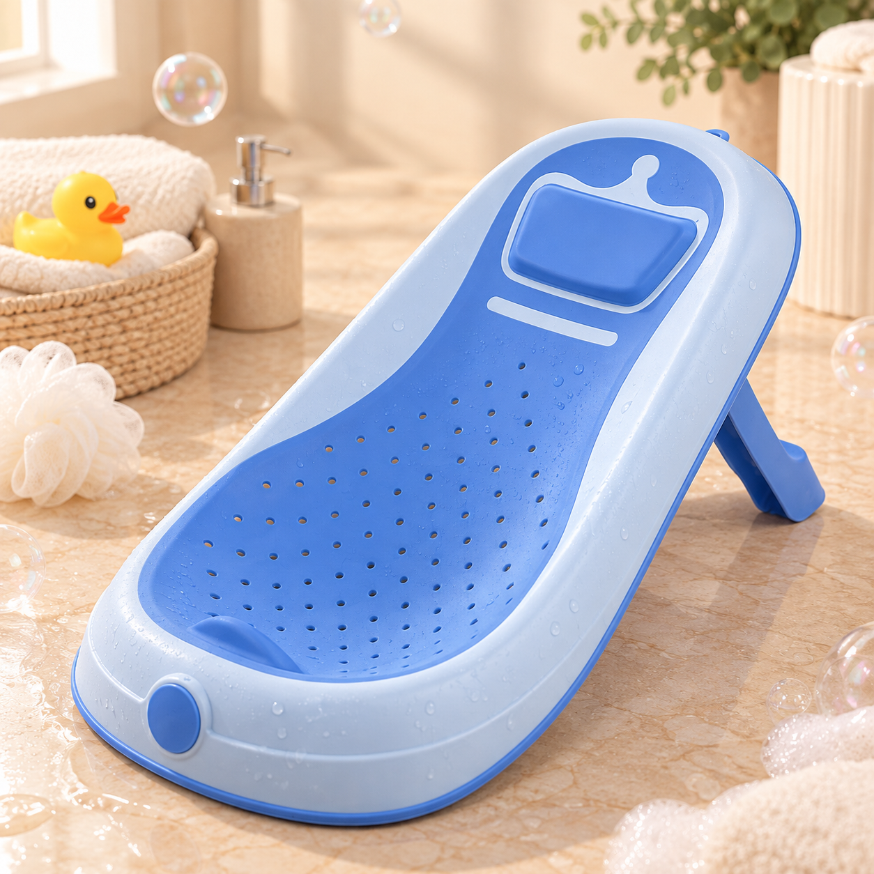 Bañera Plegable + ducha +Paticos + Soporte| REF:MK24224-6 Mis angelitos baby