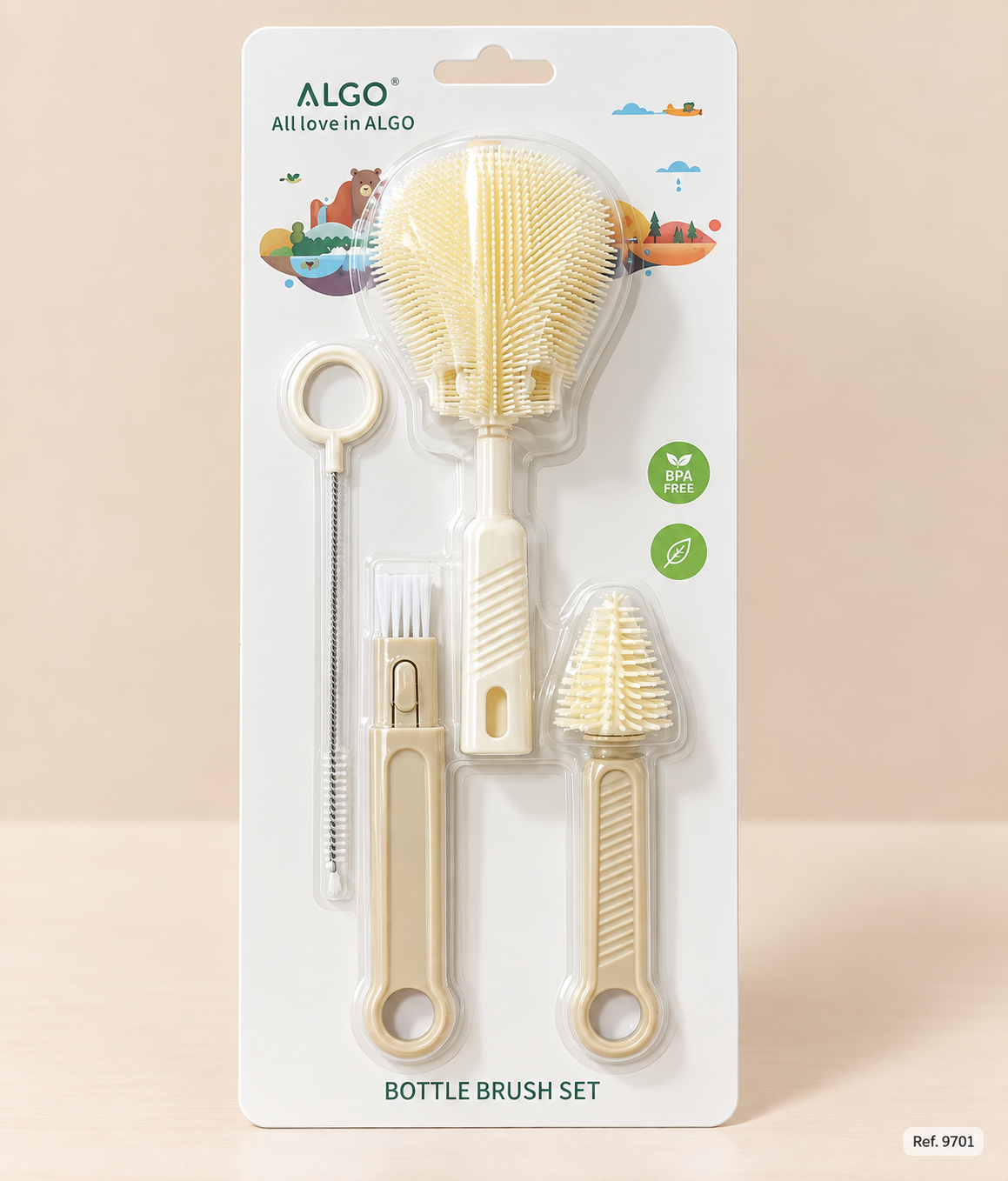 Kit de Aseo para Teteros de 4 Piezas Ref. 9701 | Mis Angelitos Baby